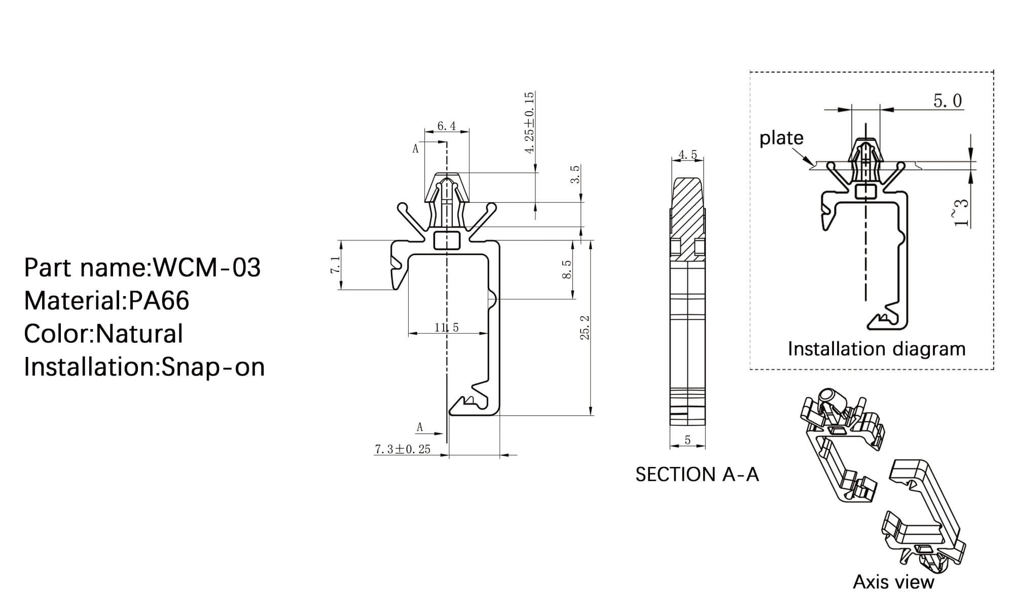 Plastic Wire Mount WCM-03